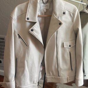 Banana Republic soft pleather white motorcycle jacket